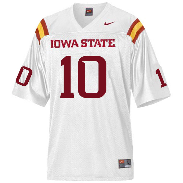 Men #10 Tayvonn Kyle Iowa State Cyclones College Football Jerseys Sale-White